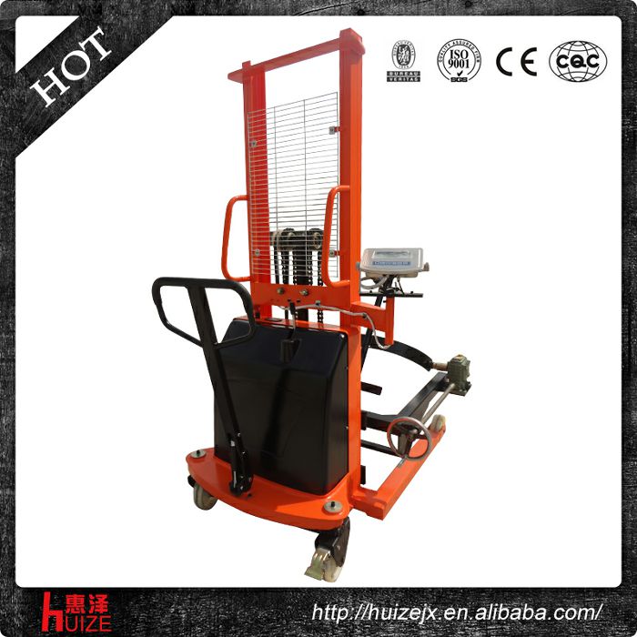 半電動(dòng)稱(chēng)重油桶車(chē)（夾鐵桶，手搖翻轉倒料）